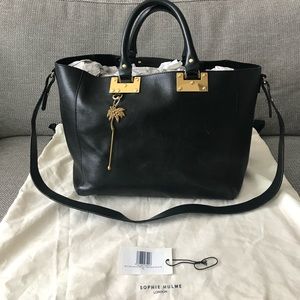 Sophie Hulme Beaumont Calfskin Black Tote